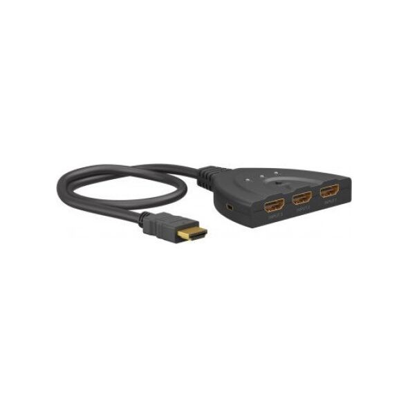 Goobay Ręczny przełącznik HDMI 3 do 1 (4K @ 60 Hz)