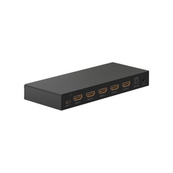 Goobay Przełącznik HDMI 4 do 1 z wyjściem audio