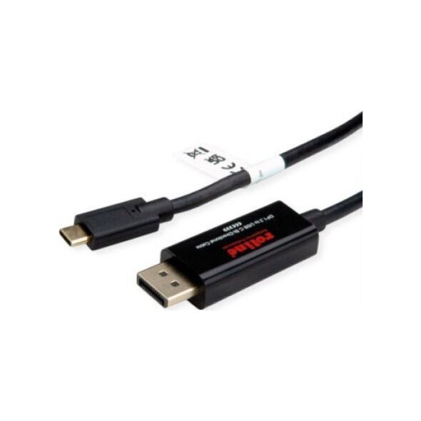 Adapter USB Roline ROLINE Kabel adaptera USB typu C - DisplayPort, v1.2, dwukierunkowy, M/M, 2 m
