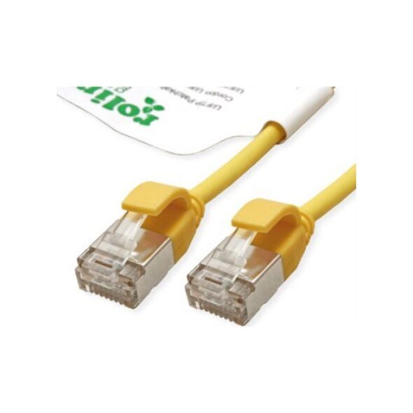 Roline ROLINE GREEN F/UTP DataCenter Patch Cord Cat.6A (Class EA), LSOH, bardzo cienki, żółty, 1,5 m