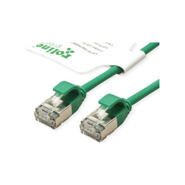 Roline ROLINE GREEN F/UTP DataCenter Patch Cord Cat.6A (Class EA), LSOH, bardzo cienki, zielony, 0,3 m