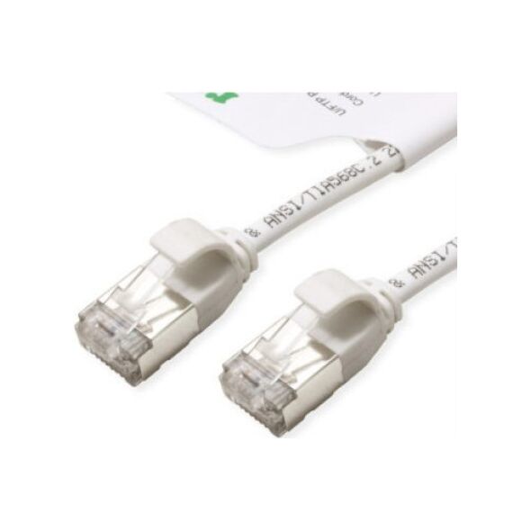 Roline ROLINE GREEN F/UTP DataCenter Patchkabel Cat.6A (Class EA), LSOH, extra dun, wit, 1,5 m