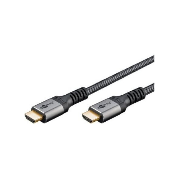 Kabel Goobay Przewód HDMI o dużej szybkości transmisji z Ethernetem, 2 m, Sharkskin Grey - Długość kabla 2 m