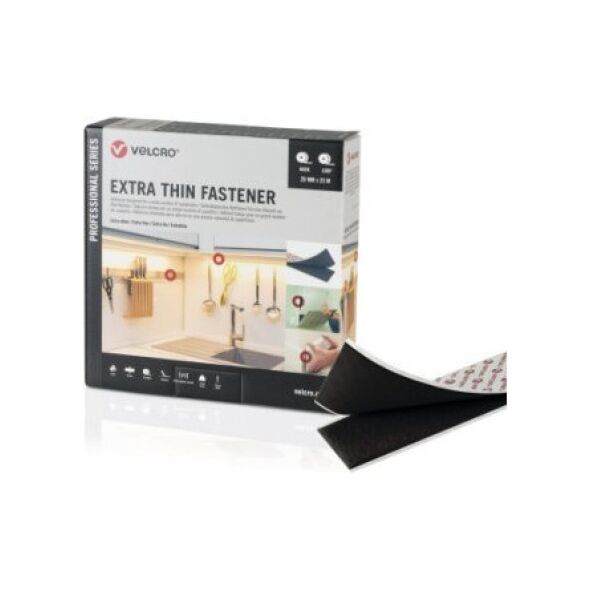 Velcro VELCRO Extra Thin Fixing Tape 25m taśma z haczykiem i pętelką 25m taśma z pętelką, haczyk i pętelka 50mm czarna
