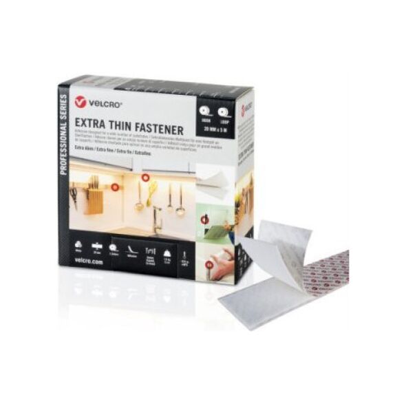 Velcro VELCRO Extra Thin Fastener Taśma z haczykiem 5 m Taśma polarowa z haczykiem i pętelką 50 mm biała