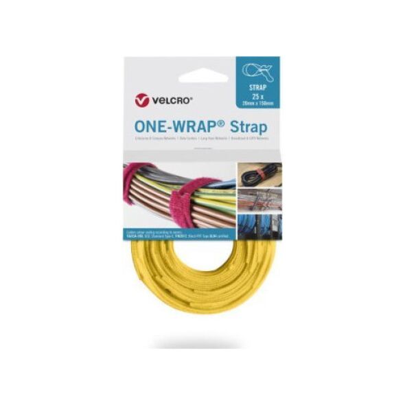Velcro Taśma do wiązania VELCRO One Wrap 13 mm x 200 mm, 25 sztuk, żółta