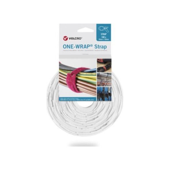 Velcro Taśma VELCRO One Wrap 20 mm x 330 mm, 100 sztuk, biała
