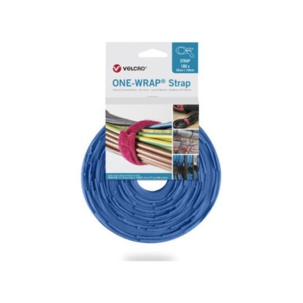 Velcro Taśma VELCRO One Wrap 20 mm x 330 mm, 100 sztuk, niebieska