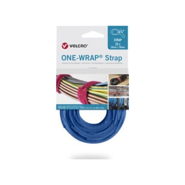 Velcro Taśma do wiązania VELCRO One Wrap 25 mm x 300 mm, 25 sztuk, niebieska