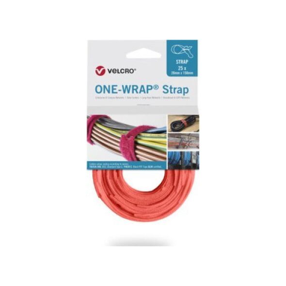 Velcro Taśma VELCRO One Wrap 25 mm x 300 mm, 25 sztuk, pomarańczowa