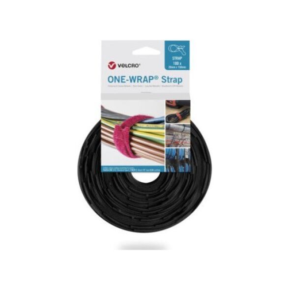 Velcro Taśma VELCRO One Wrap 25 mm x 300 mm, 100 sztuk, czarna