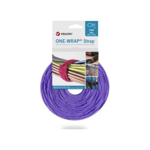 Velcro Taśma VELCRO One Wrap 25 mm x 300 mm, 100 sztuk, fioletowa