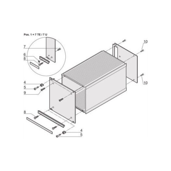 SCHROFF SCHROFF HF Frame Type Plug-In Unit Zestaw montażowy dla 1 HF Frame Type Plug-In Unit