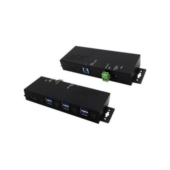 Exsys EXSYS EX-1517HMVS 7-portowy zarządzany metalowy koncentrator USB 3.2 Gen1 z ochroną przeciwprzepięciową EDS 15KV