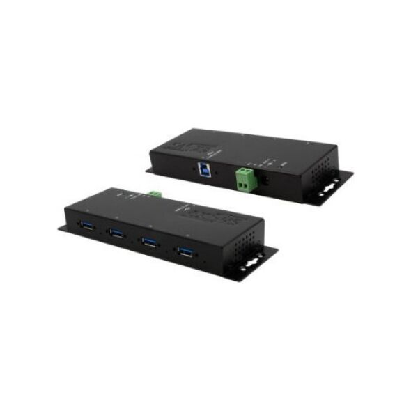 Exsys EXSYS EX-1184HMVS-2 4-portowy metalowy USB 3.2 Gen1 z przykręcanym kablem Ochrona przeciwprzepięciowa