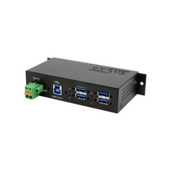 Exsys EXSYS EX-1185HMVS-2 4-portowy metalowy USB 3.2 Gen1 z ochroną przeciwprzepięciową 15KV ESD