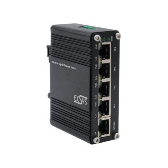 Exsys EXSYS EX-62020PoE 5-portowy przemysłowy przełącznik Ethernet PoE