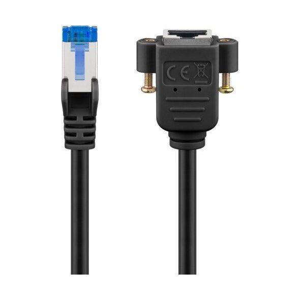 Goobay CAT 6A kabel przedłużającyS/FTP (PiMF), czarny - Długość kabla 5 m