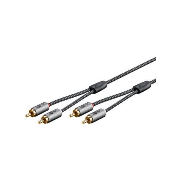 Kabel Goobay Kabel stereo RCA, 1 m, Sharkskin Grey - Długość kabla 1 m