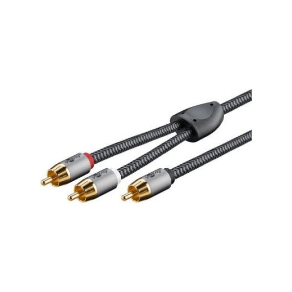 Kabel Goobay Kabel Y RCA, 2 m, Sharkskin Grey - Długość kabla 2 m