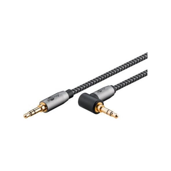 Kabel Goobay Kabel połączeniowy audio AUX, 3,5 mm stereo, 90, 3 m, Sharkskin Grey - Długość kabla 3 m