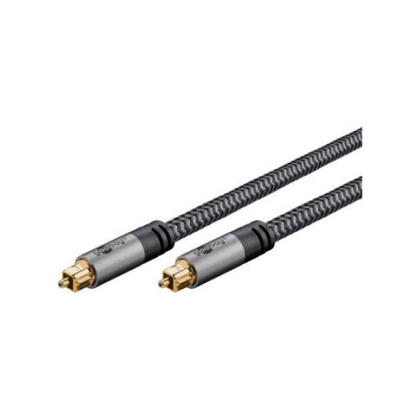 Kabel Goobay Kabel TOSLINK, 1 m, Sharkskin Grey - Długość kabla 1 m
