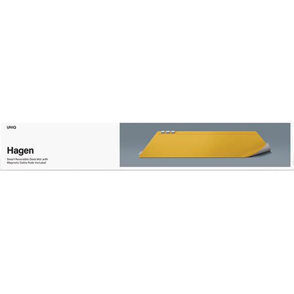 Uniq UNIQ Hagen dwustronna magnetyczna podkładka na biurko żółto-szary/canary yellow-chalk grey
