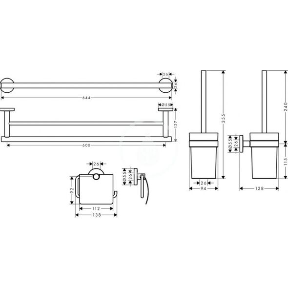Hansgrohe Bathroom accessories set Hansgrohe Logis Universal 41727000