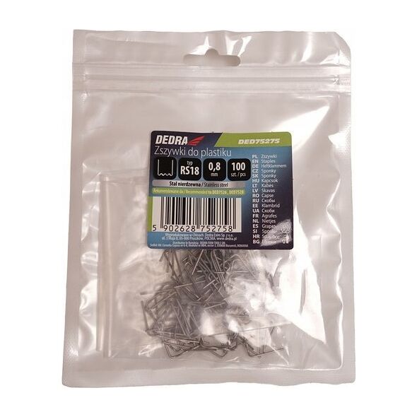 Dedra Zszywki do plastiku typ RS46, 0.6mm,M do narożnik.zew.100szt