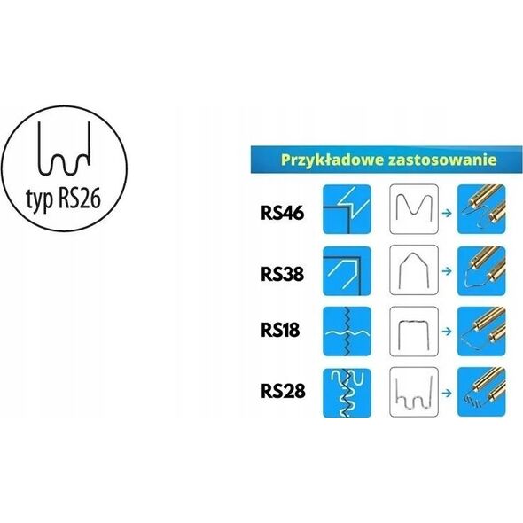 Dedra Zszywki do plastiku typ RS26, 0.6mm, duża fala,100szt