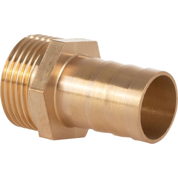 Geko Nypel mosiężny na wąż 19mm – gwint zewnętrzny 3/4" – na klucz (250)