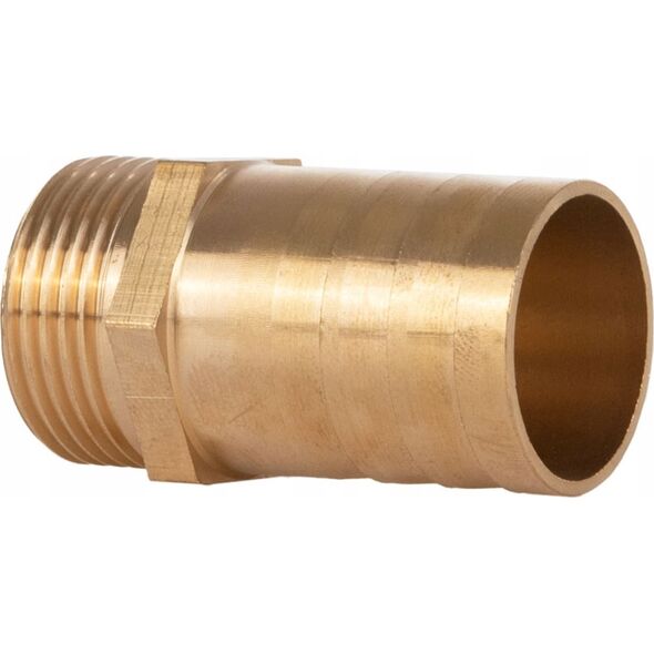 Geko Nypel mosięzny na wąż 25mm – gwint zewnętrzny 3/4" – na klucz (250)