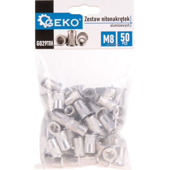 Geko Zestaw nitonakrętek aluminiowych M8 50szt (60)