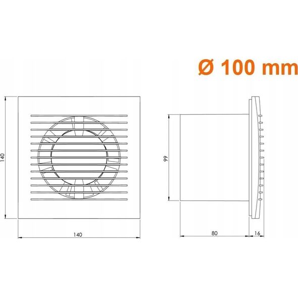 Europlast EXHAUST VENTILATOR EE100 D100 MM