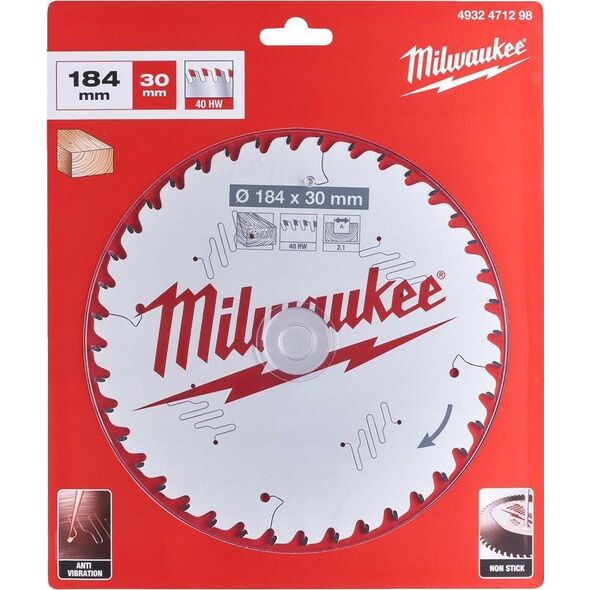 Milwaukee MILWAUKEE CIRCULAR SAW 184x30x2.1x40z WOOD - FAST CUTTING CSB P W