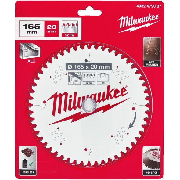 Milwaukee MILWAUKEE CIRCULAR SAW 165x20x2.2x52z ALUMINUM