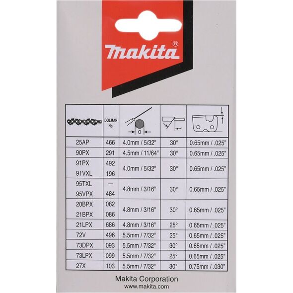 Makita ÅAÅCUCH TNÄCY 35CM PODZIAÅKA 3/8'' SZER. ROWKA 1.3MM