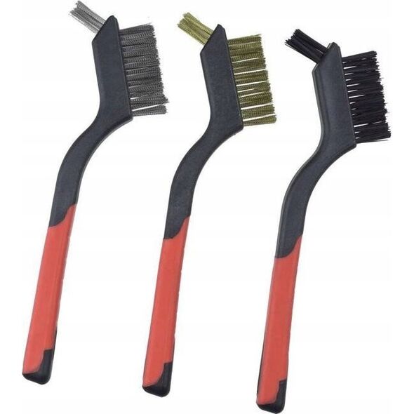 Dedra Zestaw szczotek 3szt, 3-rzędowe, 180mm, dwumat.uchwyt
