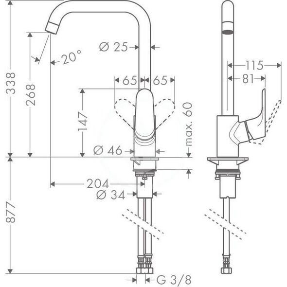 Bateria kuchenna Hansgrohe Hansgrohe Focus M41 31821000