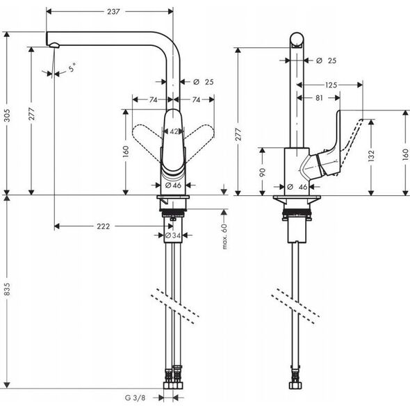 Bateria kuchenna Hansgrohe Kitchen faucet Hansgrohe Focus M41 black 31817670