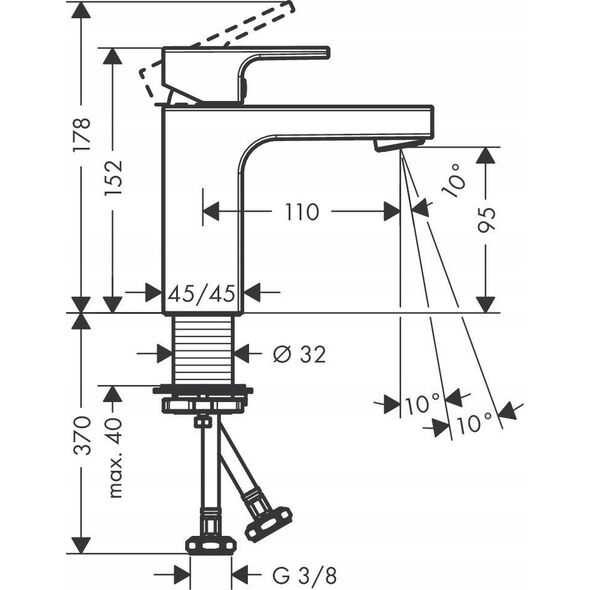 Bateria umywalkowa Hansgrohe Washbasin mixer Hansgrohe Vernis Shape, 71569000, chrome