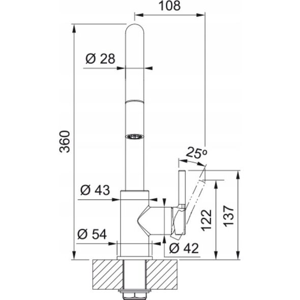 Bateria kuchenna Franke TAP LINA J PULL DOWN SIDE HP CHR