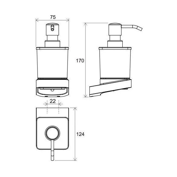 Dozownik do mydła Ravak Black soap dispenser Ravak 10deg black TD 231.20, X07P559