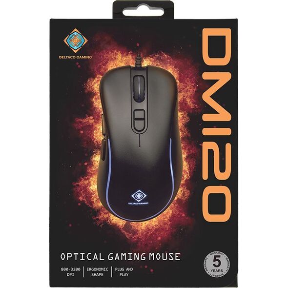 Mysz Sourcing Mouse DELTACO GAMING RGB, 800-2400
