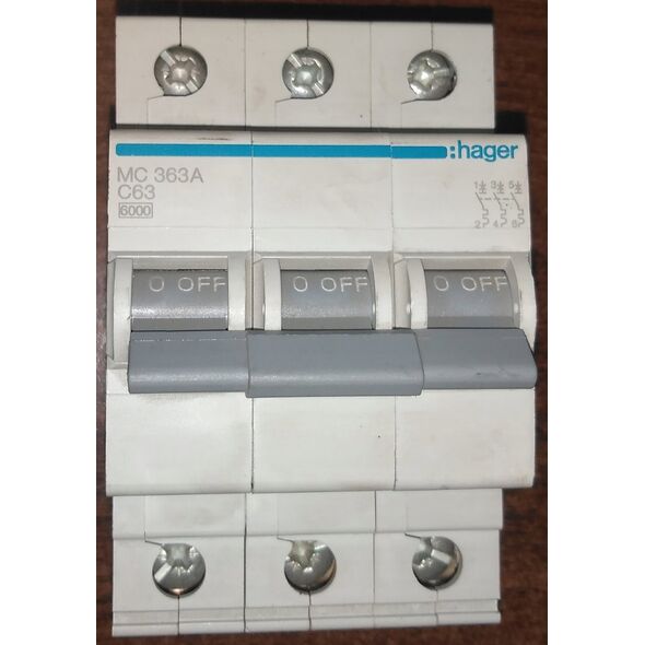 Hager CIRCUIT BREAKER 3P 63A C 6KA