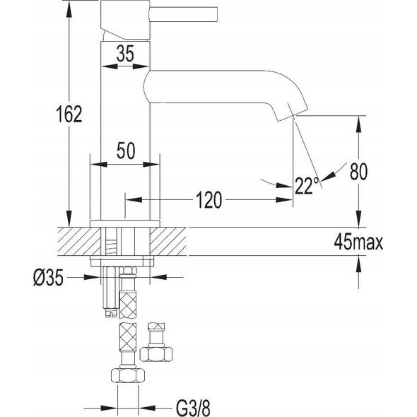 Bateria umywalkowa Omnimount Washbasin faucet Omnires Y 1210NCR Y chrome