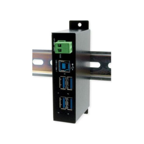 Exsys EXSYS EX-1504HMS 4-portowy metalowy HUB USB 3.2 Gen1 z ochroną przeciwprzepięciową EDS 15KV