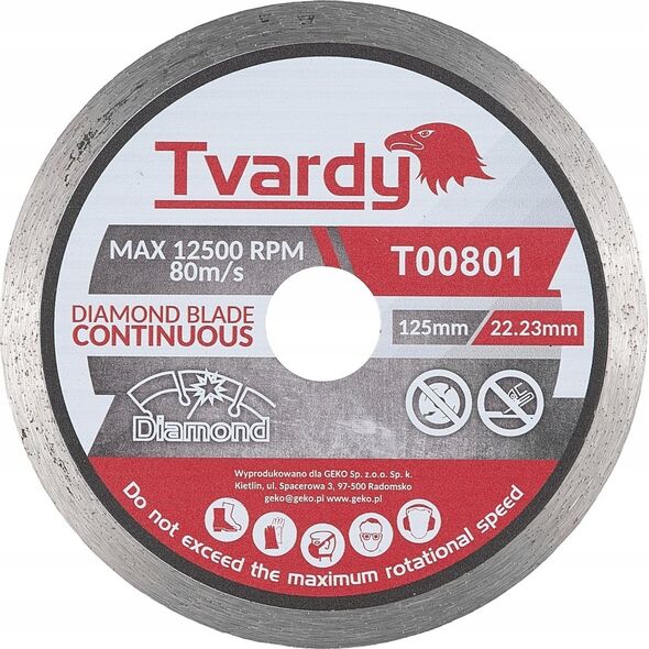 Tvardy Tarcza diamentowa Pełna 125x7.5x22.23mm (100)