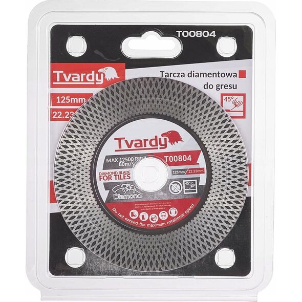 Tvardy Tarcza diamentowa do szlifowania i cięcia Gresu 125x25x22.23mm (100)