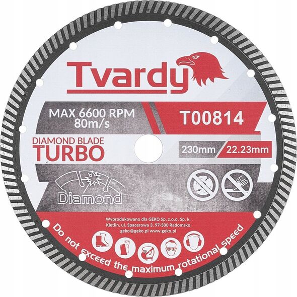 Tvardy Tarcza diamentowa Turbo 230x10x22.23mm (25)
